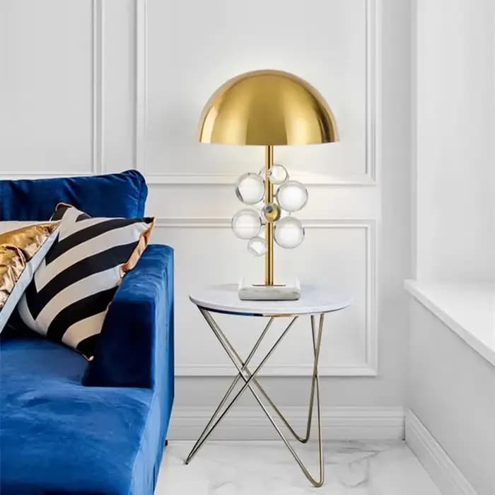 Lampe Nordique Boule de Verre Colorée Lampe Champignon Design Italien Décoration Salon Lumière Lecture Chambre Art Déco LED Verre Métal