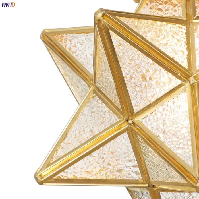 SuffHD-Lampe LED Suspendue en Cuivre en Forme d'Étoile, Design Créatif Moderne, Luminaire Décoratif d'Nik, Idéal pour un Salon, une Salle à Manger ou une Cuisine, 73 Lam138 Colgante