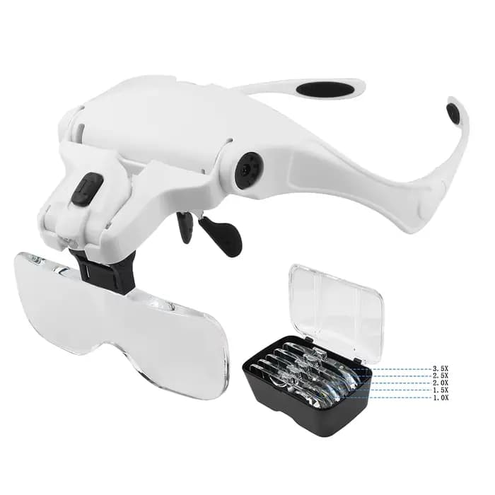 Loupes de lecture Loupe éclairée 1,0X 1,5X 2,0X 2,5X 3,5X 2 lumières Loupe éclairée à tête réglable