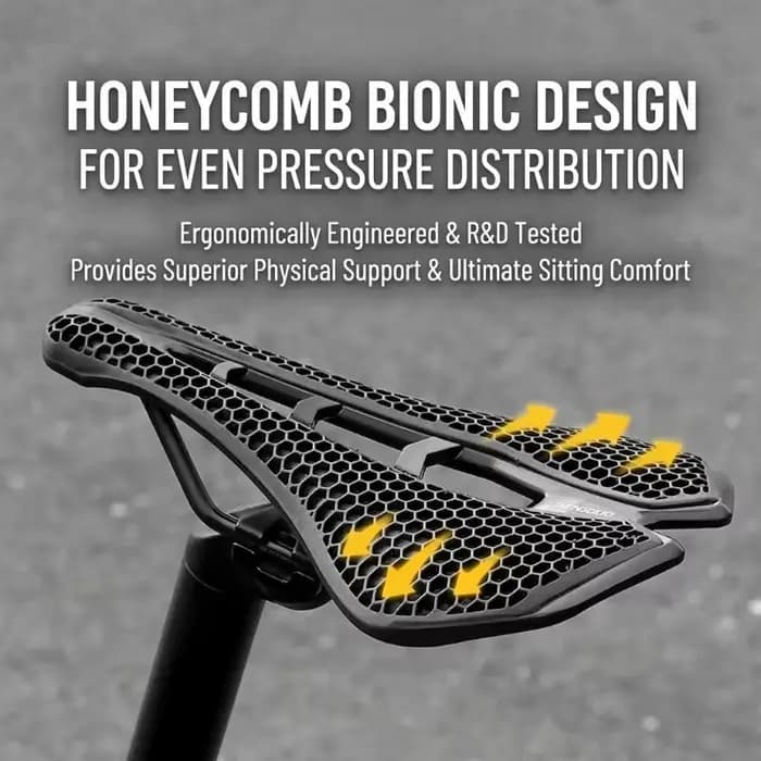 Selle de vélo de route 3D en nid d'abeille, design creux, absorption des chocs, siège confortable pour le cyclisme en montagne, accessoires de cyclisme