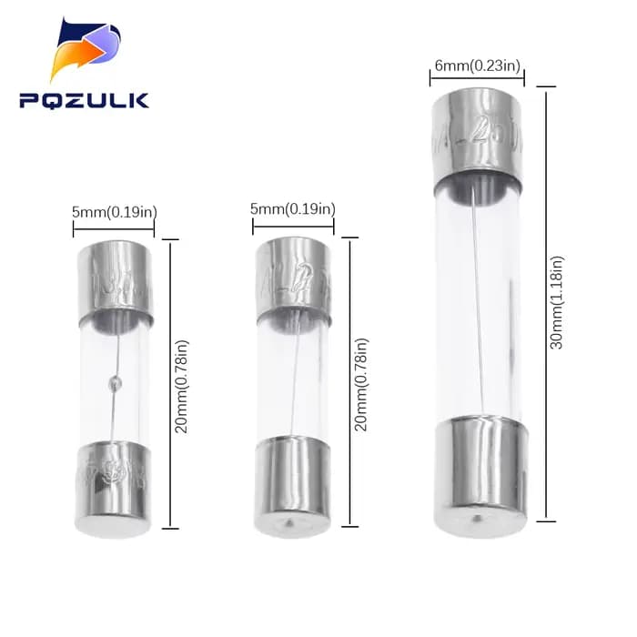Fusible en Tube de verre à soufflage lent, 5x20MM 6X30MM 0,5a 1A 2A 3A 4A 5A 6,3a 7A 8A 10A 12A 15A 20A 30A 25A 250V, Fusibles à soufflage rapide