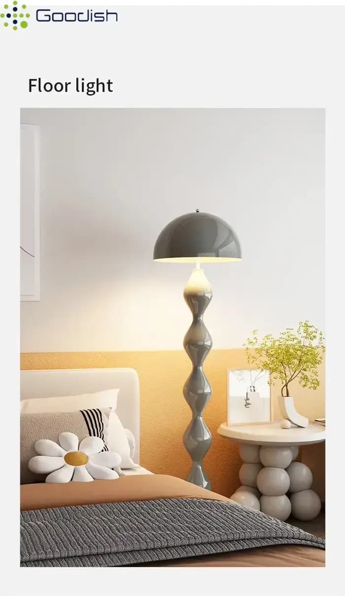 Lampe de sol LED créative en forme de champignon, style crème, luxe européen moderne, pour chambre d'enfant, décoration intérieure, lustre