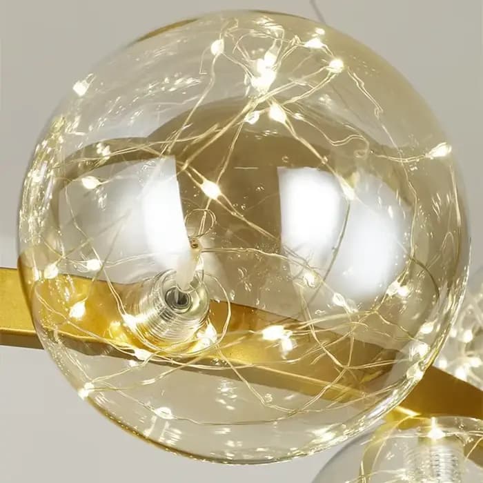 Plafonnier LED circulaire composé de bulles en verre, design circulaire, luminaire décoratif d'intérieur, idéal pour une chambre à coucher, un salon, une salle à manger ou une cuisine