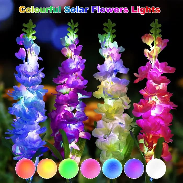 Lampes solaires de jardin, lampes solaires en forme de fleur imperméables améliorées, utilisées pour la décoration de fête, de jardin, de cour, de patio et de pelouse