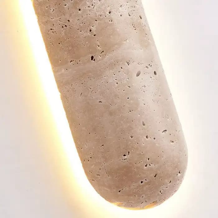 Lampe murale en travertin jaune naturel, applique longue de 30/60/90cm, pour chambre à coucher, éclairage de chevet, décoration de la maison, éclairage d'ambiance