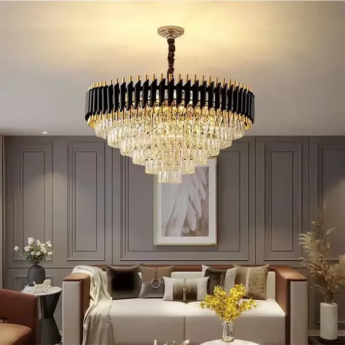 Lustre en cristal de luxe créatif en forme de cône, luminaires modernes pour salon, chambre à coucher, salle à manger, restaurant, lampe suspendue en cristal K9