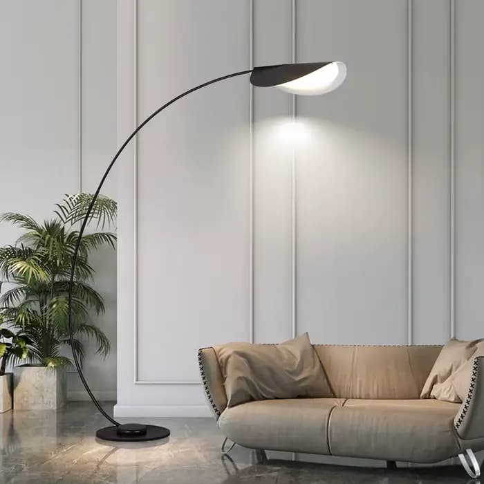 Lampadaire LED moderne en Arc noir Parabola, lampe industrielle américaine pour chambre à coucher, décoration de salon, lumières de canapé d'angle sur pied