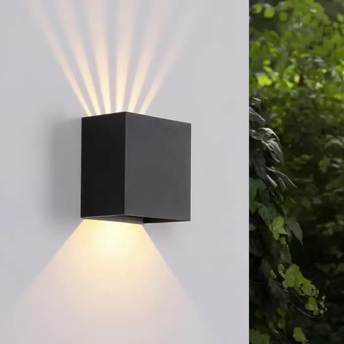 Applique murale extérieure moderne décoration appliques étanche balcon LED luminaire noir carré vers le haut vers le bas lumière Angle réglable