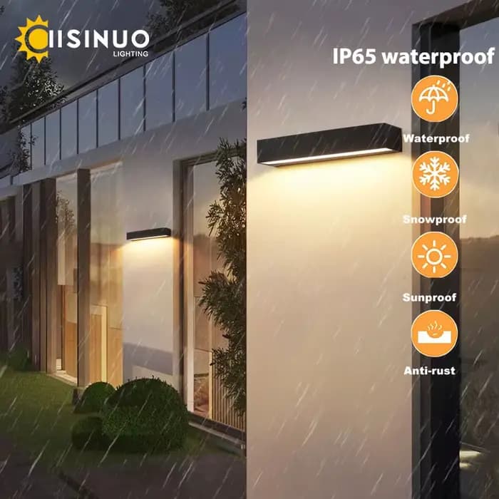 Applique Murale LED en Aluminium Imperméable Conforme à la Norme IP65, Luminaire Décoratif d'Extérieur, Idéal pour un Porche, une Maison ou un Garage