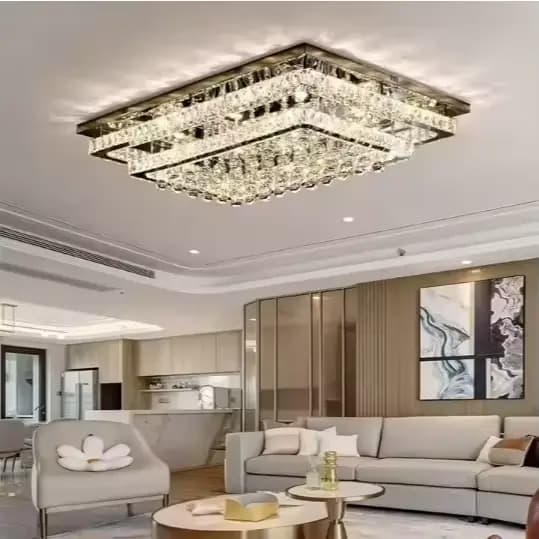 Plafonniers encastrés modernes, lustre à LED dimmable avec cristaux K9 pour salon, chambre à coucher, décoration intérieure