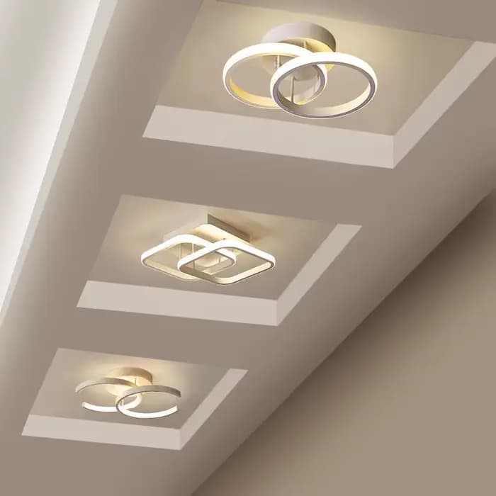 Plafonnier au design moderne, éclairage d'intérieur, luminaire décoratif de plafond, idéal pour un salon, un couloir ou un balcon