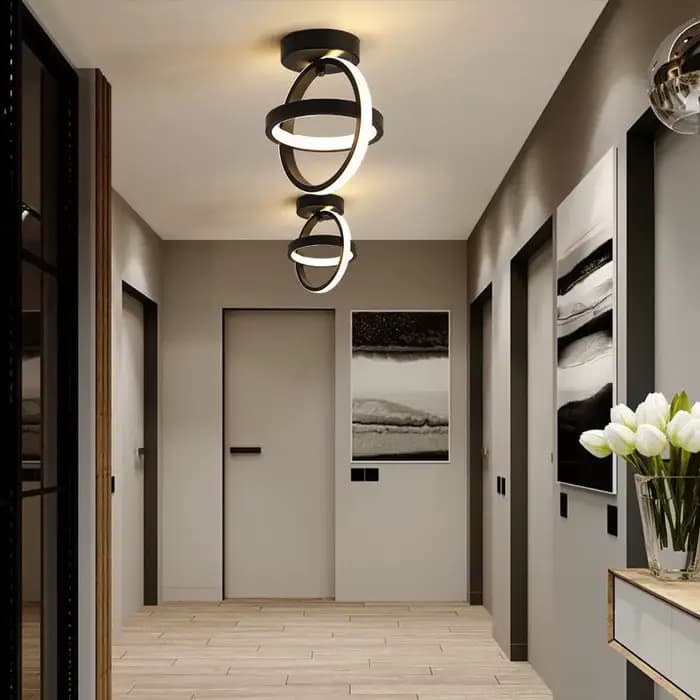 Plafonnier au design moderne, éclairage d'intérieur, luminaire décoratif de plafond, idéal pour un salon, un couloir ou un balcon