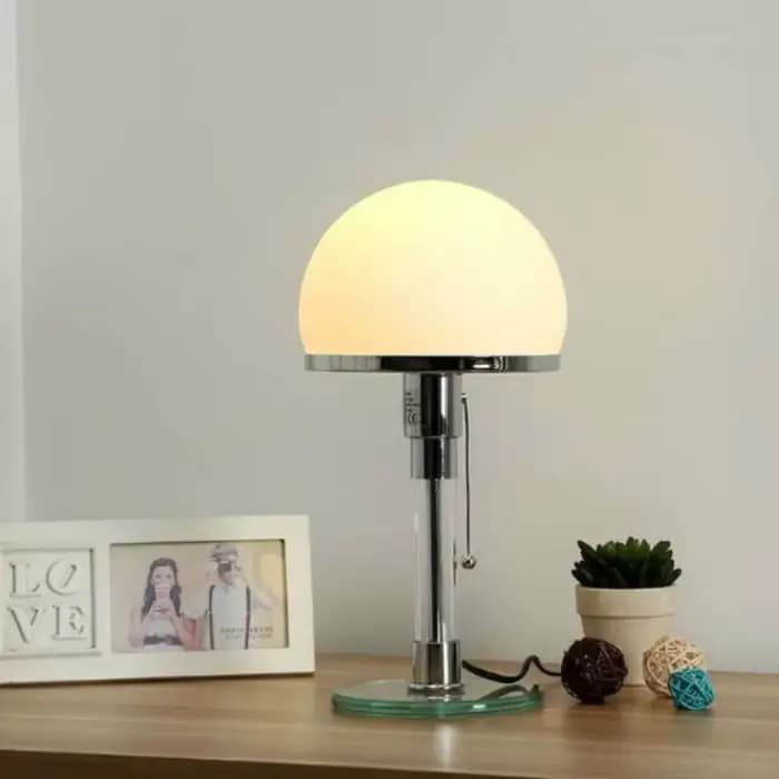 Lampe Bauhaus blanche, lampe de table, design danois, style nordique, lampe de chevet simple en verre pour chambre à coucher, salon