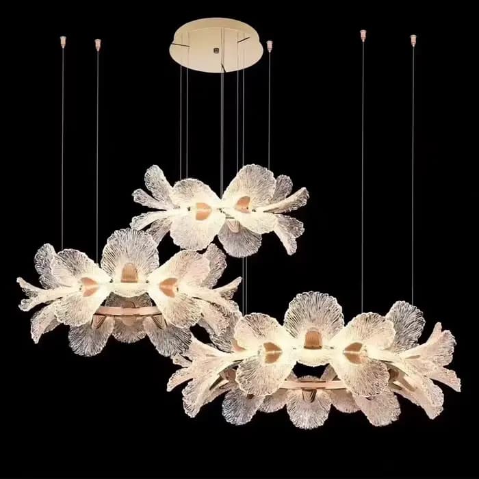 Lustre de plafond de luxe français pour la décoration de la maison salon suspension salle à manger chambre fleur LED lampe suspendue LED
