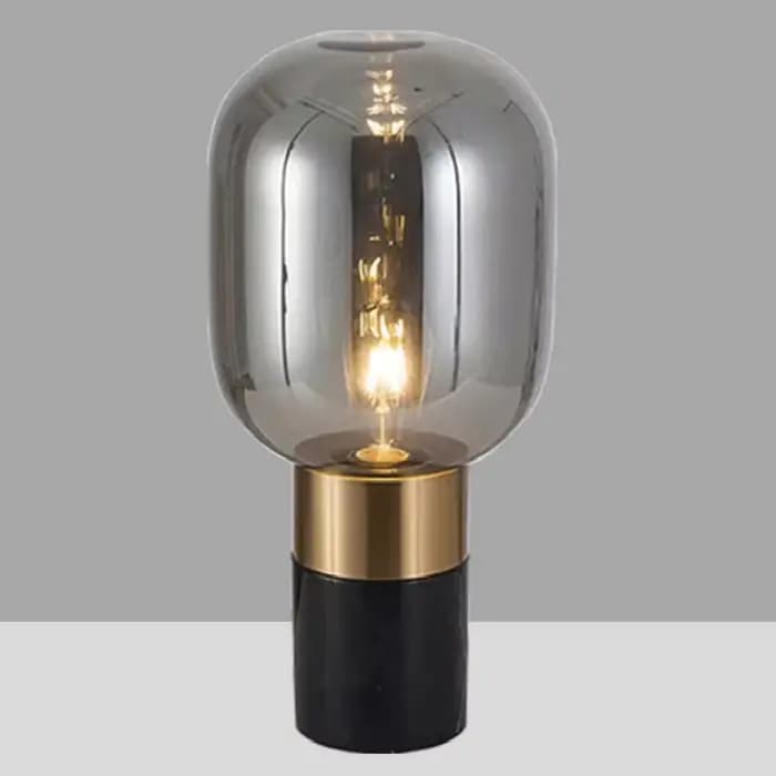 Lampe de table en marbre nordique lampe de table en verre simple salon Table décor chambre à côté de la lumière étude LED lampe de table de bureau blanche