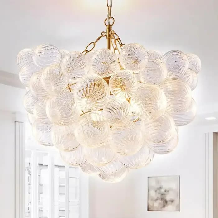 Lustre à bulles de verre scandinave moderne élégant pour salon étude chambre principale hôtel occasions spéciales