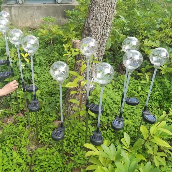 Paquet de 2 lampes solaires de jardin en cuivre, Globes wie, lumières sur piquet solaires, lampe multicolore étanche pour décoration de jardin de paysage de voie