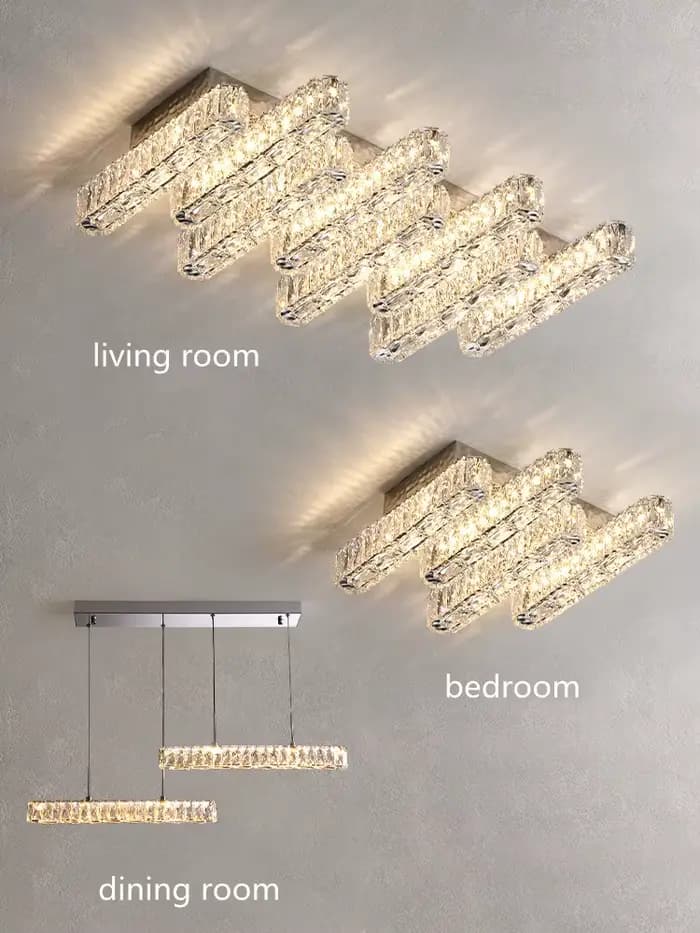 Foyer moderne luxe 3 Dimmable plafond Lustre lumière Lustre K9 doublure en cristal plafonnier éclairage intérieur décor Led Luminaire