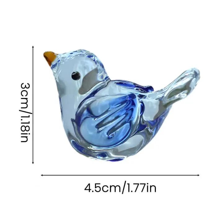 Mini Figurine d'oiseau soufflé en verre fabriqué à la main, petite Statue d'oiseau à collectionner, ornement pour la maison, étagère, décoration d'armoire