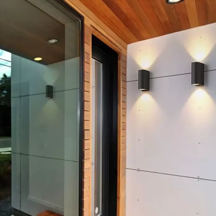 Applique murale extérieure Led Double tête éclairage extérieur étanche haut et bas circulaire Villa couloir balcon mur projecteur