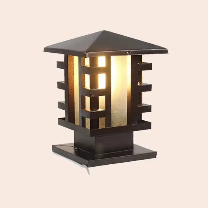 Lampe de poteau extérieure, style européen, pour cour de villa, portail, colonne, étanche, en aluminium noir, lampes de jardin, éclairage de poteau
