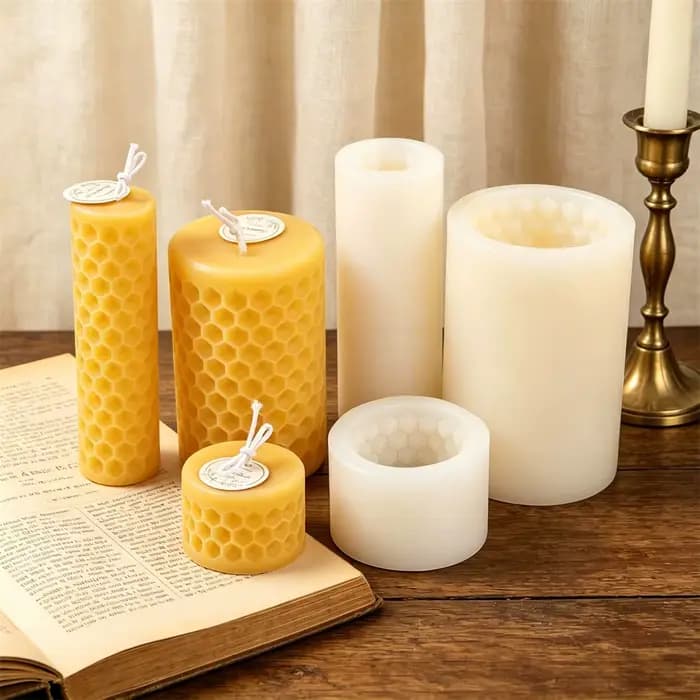 Moule en silicone en forme de cylindre alvéolé pour bougies DIY, moule à pilier en forme de ruche pour bougies d'aromathérapie, moule en plâtre pour décoration intérieure et cadeaux faits main