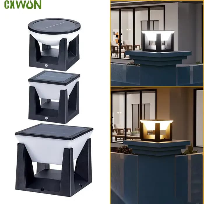 Pilier solaire lumières pour clôture jardin étanche paysage colonne éclairage moderne LED lampe solaire pour Surfaces plates éclairage
