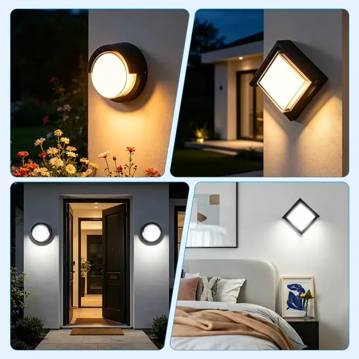 Applique murale extérieure 85-265V IP65 étanche 25W 12W, lampe murale de jardin, couloir, balcon, cour, décoration, lumière chaude, escaliers extérieurs