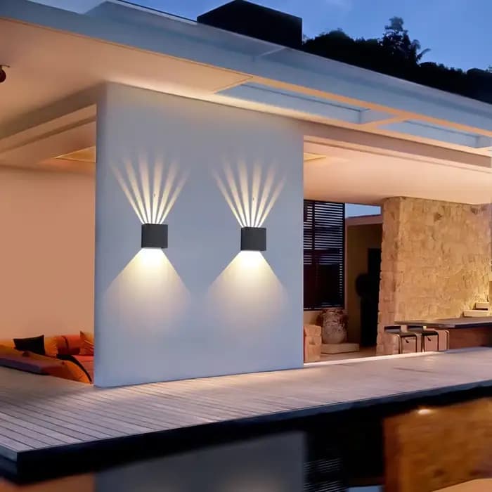 Applique murale extérieure moderne décoration appliques étanche balcon LED luminaire noir carré vers le haut vers le bas lumière Angle réglable