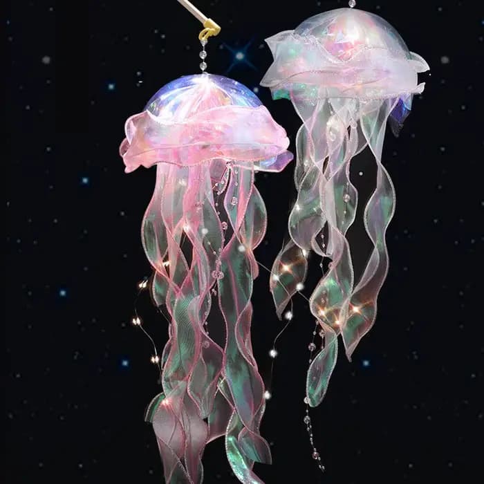 Lampe méduse Portable lanterne enfants chambre suspendue veilleuse sous la mer coloré sirène océan fête décor à la maison