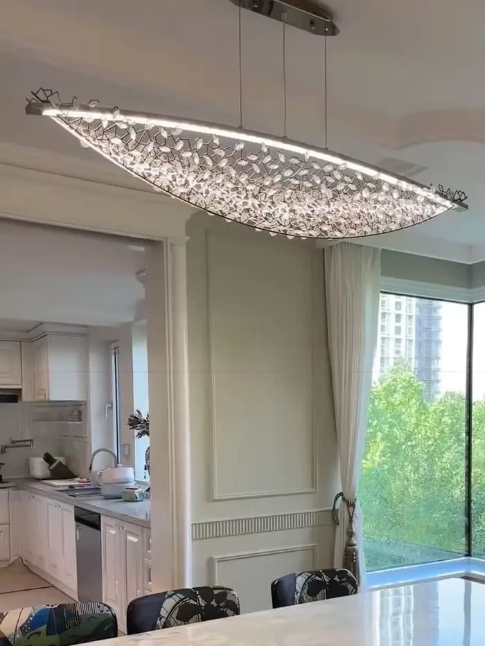 Lustre LED suspendu de luxe en cristal pour restaurant, terrasse, îlot, style italien, luminaire haut de gamme pour salle à manger de villa