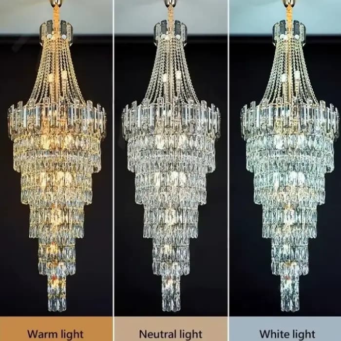 Lustre en cristal de conception en spirale pour escalier de hall d'hôtel E14 support de lampe moderne décor à la maison luminaire LED suspension