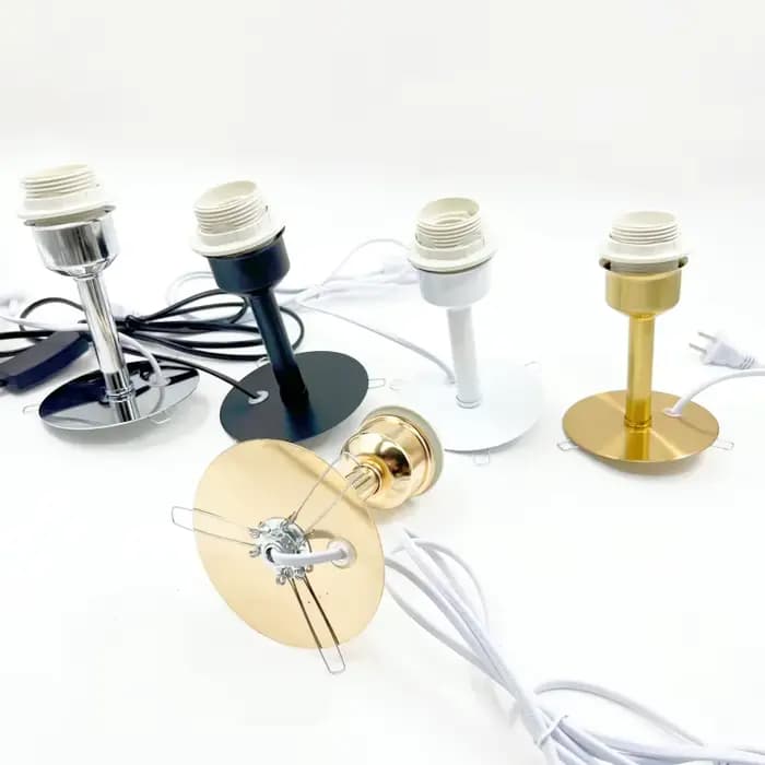 Lampe en céramique E27, lampe en verre, lampe vase, abat-jour fait main DIY pour lampe de table, support de lampe, base de lampe à fixation par ressort pour bouche de bouteille