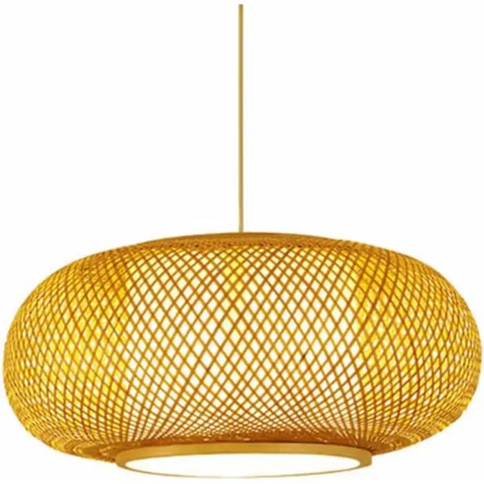Suspension en bambou Vintage lustre fait à la main tissé éclairage suspendu pour cuisine île ferme salle à manger plafonnier