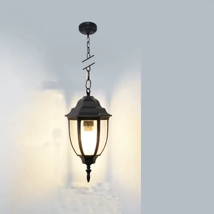 Lustre Rétro Européen Extérieur Étanche pour Jardin, Allée, Couloir, Balcon, Cour, Gazebo, Éclairage Suspendu pour Porte-vin