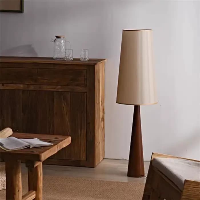 Lampadaire moderne du milieu du siècle Designer Wabi Sabi lampadaire rustique en bois naturel pour salon chambre lampadaire de chevet