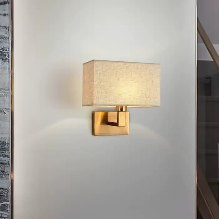 Applique murale de chevet d'hôtel transfrontalière moderne minimaliste chambre couverture en tissu lampe de lecture lampe murale intérieure créative américaine