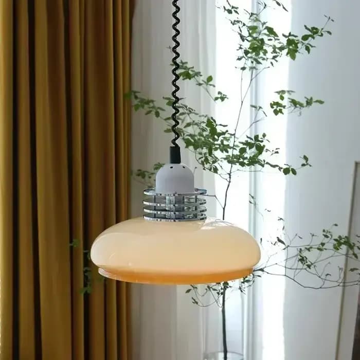 Lampe LED Suspendue Rétractable en Verre au Design Médiéval Rétro, Luminaire Décoratif de Plafond, Idéal pour un Restaurant, un Bar, une Chambre à Coucher ou un Bureau