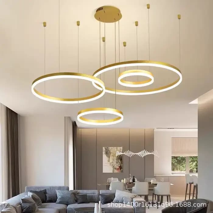 Plafond moderne à LEDs lustre anneau circulaire lustre salon chambre salle à manger éclairage maison éclairage intérieur décor lustre