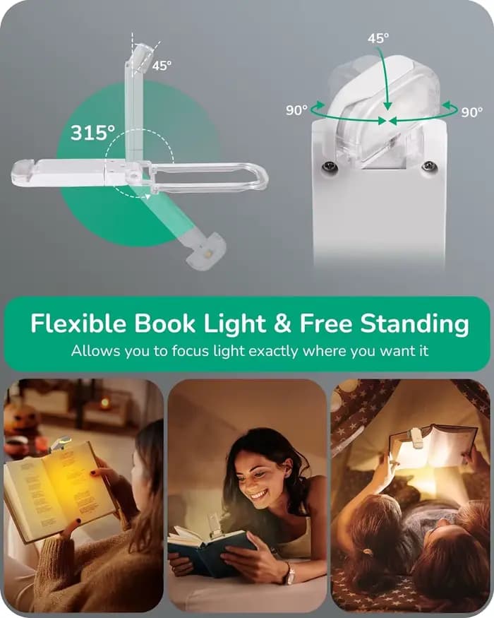 Lampe de lecture LED Rechargeable par USB, Protection des yeux, veilleuse Portable à Clip, lampe de bureau, marque-page, lumière de lecture