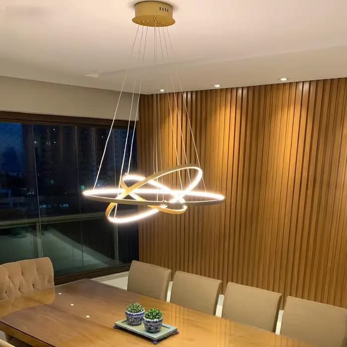 Moderne led salle à manger lustres simple anneau lustre salon chambre lumières maison éclairage intérieur décoratif lampes suspendues