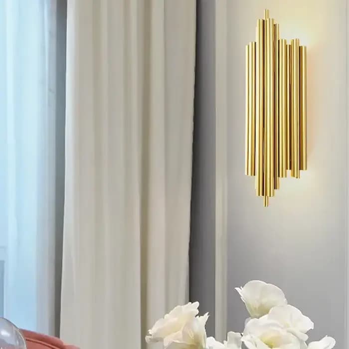 Lampe murale LED dorée nordique moderne de luxe en acier inoxydable pour restaurant, escalier, décoration de chambre, maison, hôtel, couloir