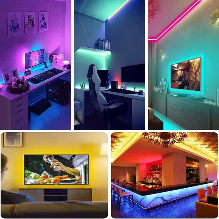 Bande lumineuse Led avec télécommande à 44 touches, 1m, 5m, 10m, 20m, RGB, pour salle murale, maison, chambre à coucher, décor de fête, rétro-éclairage TV