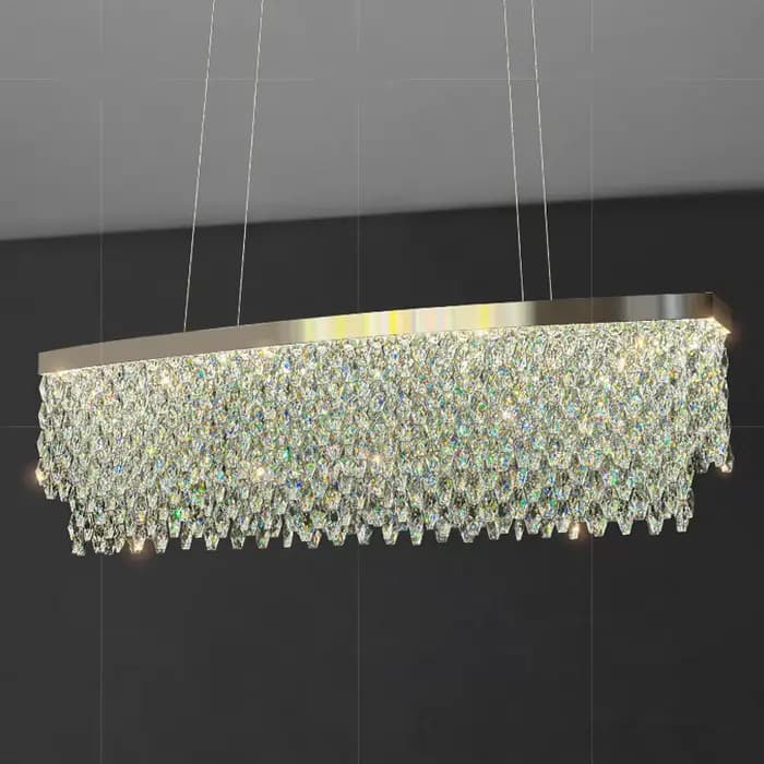 Lustre en cristal de luxe moderne avec télécommande pour salon et salle à manger, adaptabilité et élégance pour une ambiance sophistiquée