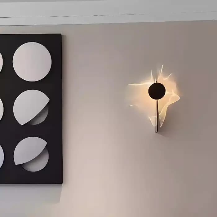 Lumière créative et ombre applique murale Restaurant rotatif en acier inoxydable chambre Art Halo atmosphère applique murale décorative