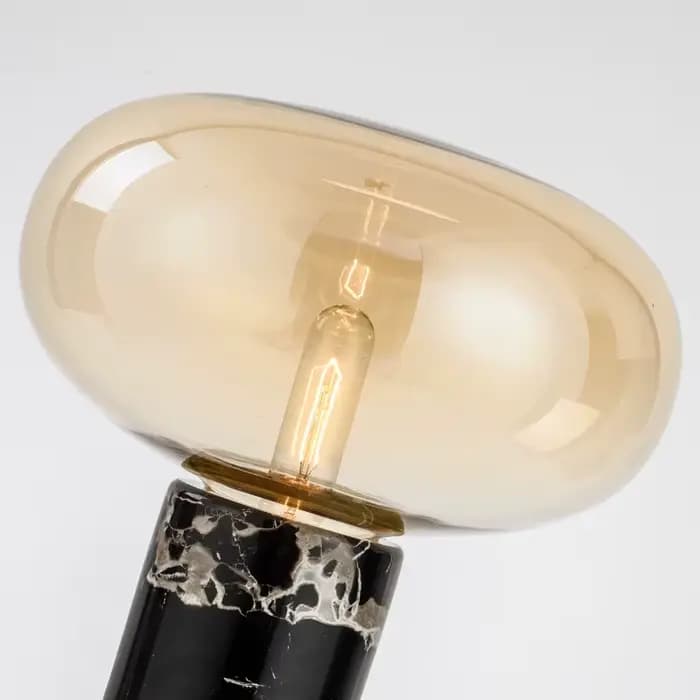Lampe de table en marbre de luxe moderne fumée gris verre lampe de bureau design minimaliste postmoderne chambre salon bureau éclairage