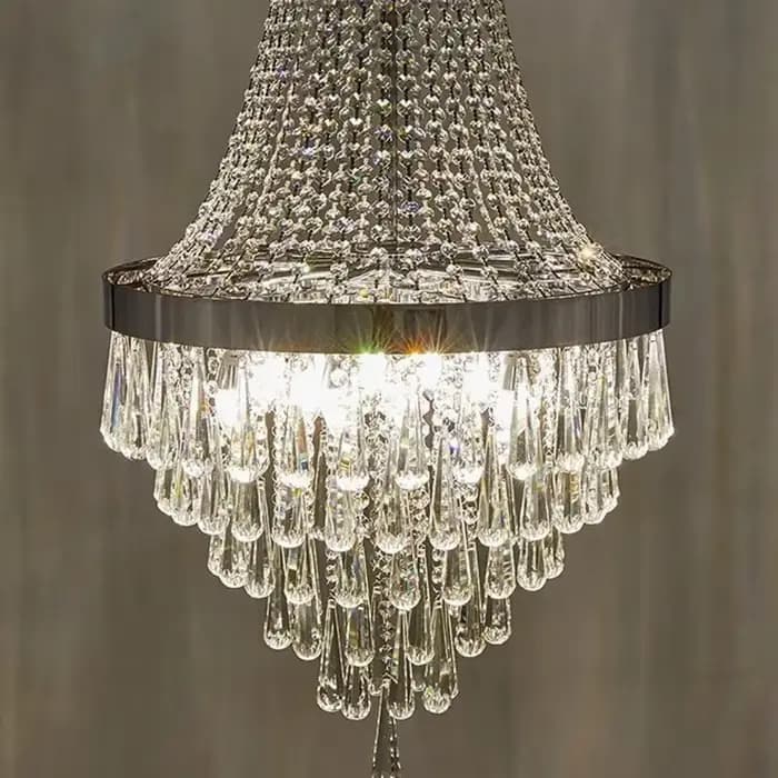 Lustre en cristal doré de luxe pour salle à manger, escalier circulaire, couloir, salon, chambre à coucher, comptoir de bar, lumière élégante