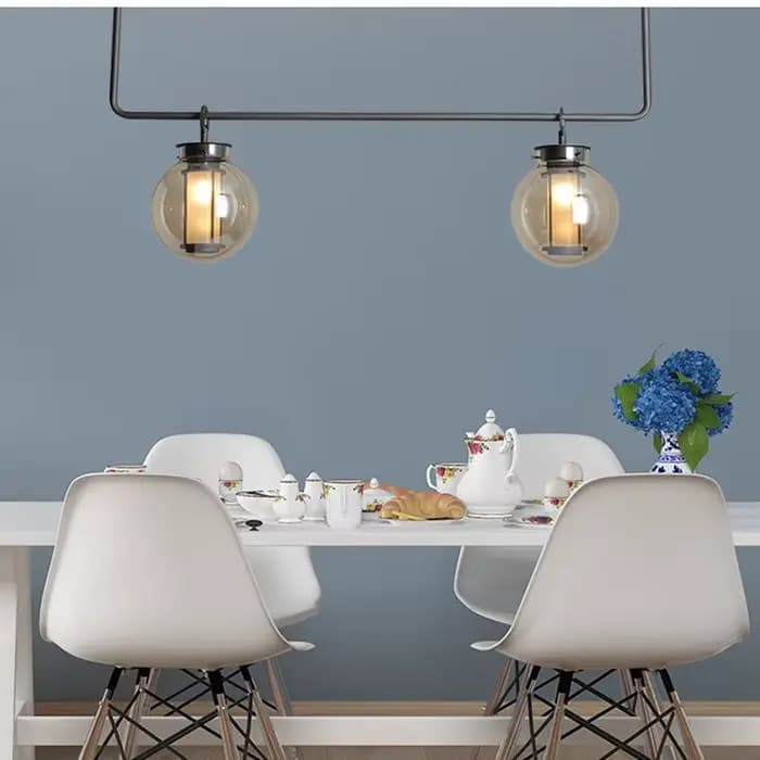 Bai-Plafonnier industriel composé de boules de verre et de métal, design rétro, éclairage d'intérieur, luminaire décoratif de plafond, idéal pour un salon ou un restaurant