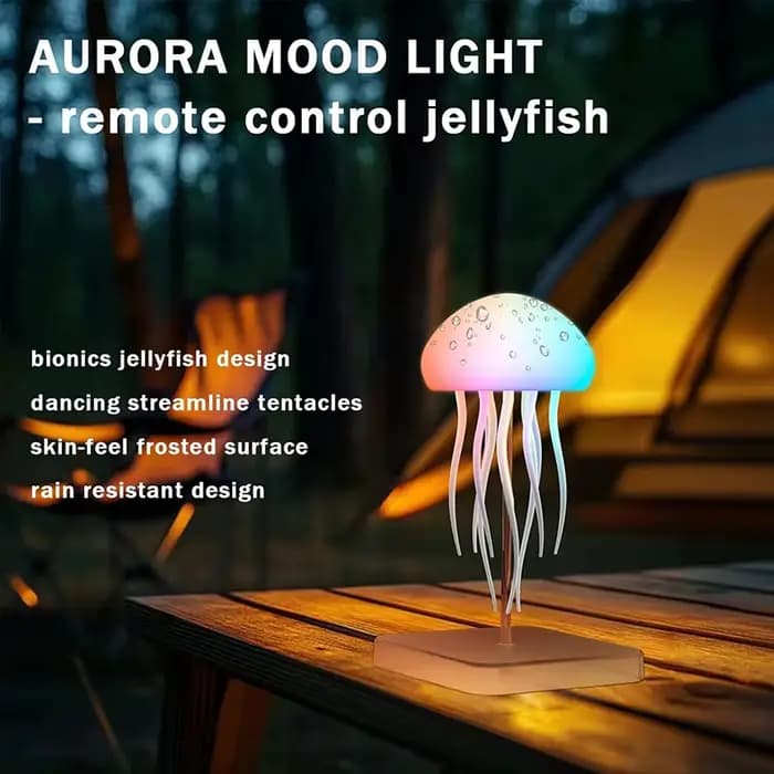 Lampe méduse LED avec 9 tentacules, 2 Modes de fonctionnement, batterie Ultra longue durée, effets de lumière dégradés de couleur avec télécommande