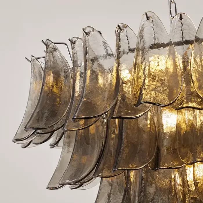 Lustre en verre de Murano fait à la main, gris fumé, Design artistique, lampes suspendues pour chambre à coucher, salon, salle à manger, éclairage décoratif
